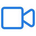 Blue video camera icon representing short educational videos and training content
