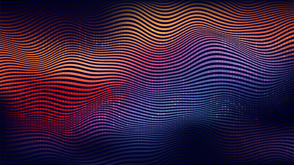 Colorful flowing wave pattern representing secure DevOps transformation and continuous integration workflows for IBM i development