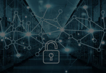 Cybersecurity network with lock icon representing secure IBM i open source integration without vendor lock-in