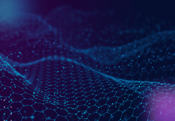 Secure network mesh visualization representing modern IBM i API authentication with encrypted token-based security layer