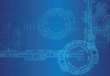 Abstract blue technology background with circular patterns representing Eradani IBM i modernization solutions